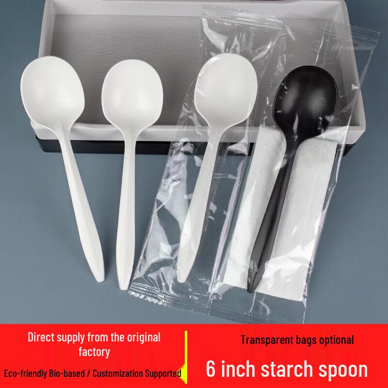 Disposable Thick White Spoons with Tissue