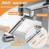 Retractable Universal 1440 °Swivel Robotic Arm Swivel Extension Faucet Aerator Kitchen Sink Faucet Extender 2 Water Flow Mode