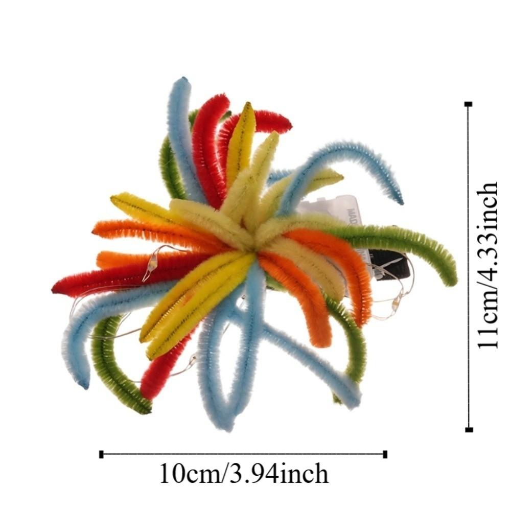 Twist Bar LED Glow Hairpin Photographic Headwear Light Up New Year Hairpin Flocking Colorful New Year Headdress