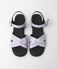 Heenn Shiny Leather Crossover Sandals. Lilac