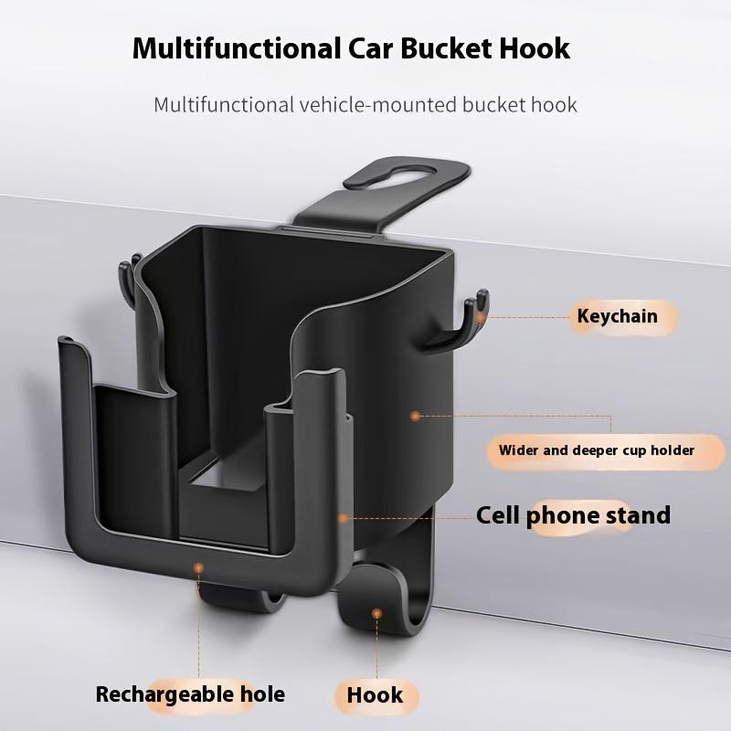 1pc Multi-Function Car Seat Back Organizer | Cup Holder, Storage Rack, Phone Mount, Hooks | Suitable for Most Vehicles