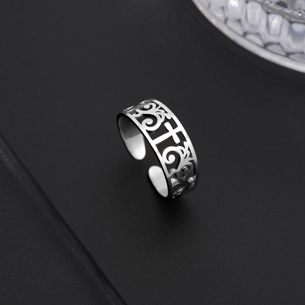 Durchbrochener Kreuzöffnungs-verstellbarer Edelstahlring für Valentinstagsgeschenke für Frauen