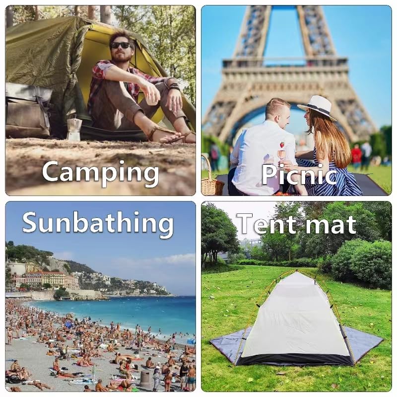 Hexagonal Ground Sheet, Tent Sheet, Picnic Sheet, Waterproof, Lightweight Tarp, Tent Mat, Hexagonal One-Pole Tent (320*370cm)