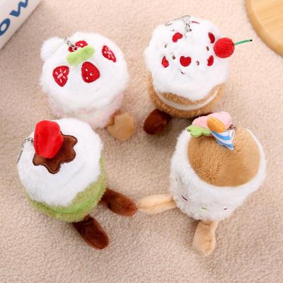 Kreativer Cartoon Kuchen Plüsch Schlüsselanhänger Niedlicher Cartoon Dessert Plüschtier Schlüsselanhänger Rucksack Dekoration Auto Anhänger Zubehör Geschenke