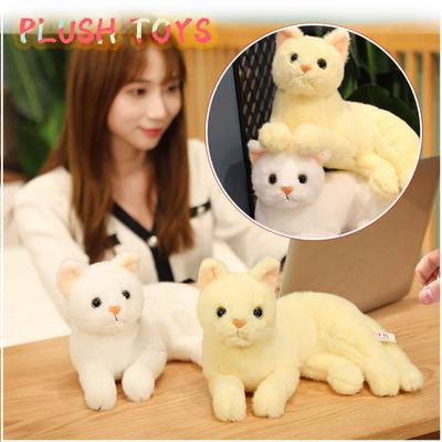 30cm Cute Real Life Plush Cats Doll Stuffed Lying Cat Plush Toys For Children Doll Kids Birthday Gift Home Decoration