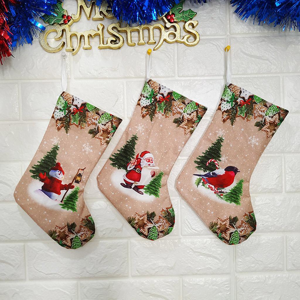  Christmas Decorations New Year Gifts Santa Snowman Socks Christmas Socks Gift 