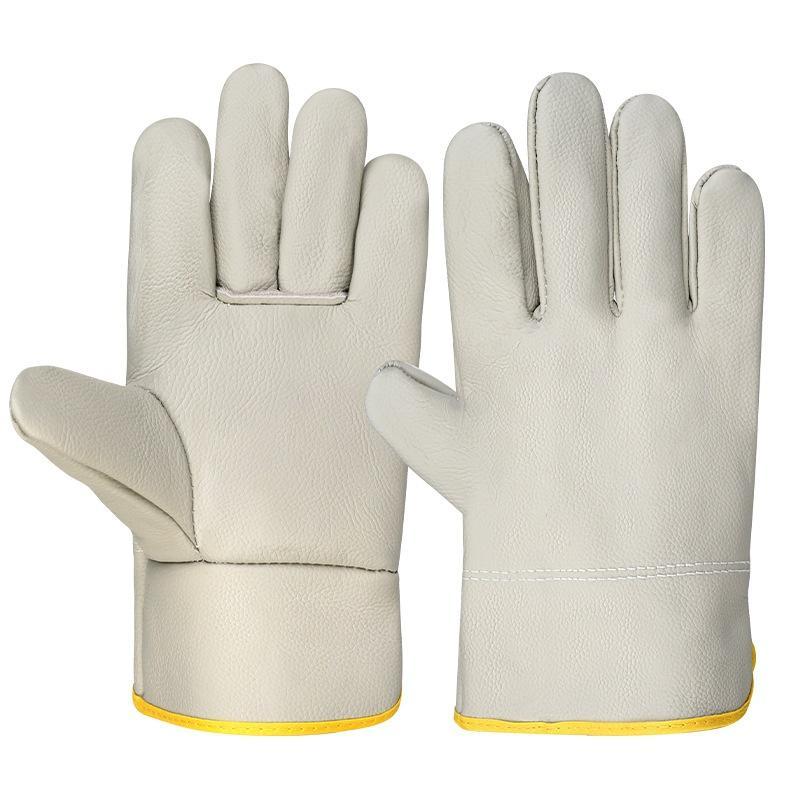 Welding Gloves Top Grain Genuine Cowhide 1 Pair Soft Comfortable Wear Resistant for Gardening Yard Pruning Work