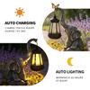 Solar Elephant Statue Outdoor Garden Decor - 10" Resin Elephant Figurine with Hanging Solar Lantern, Waterproof Patio Yard Art, Lucky Elephant Gifts