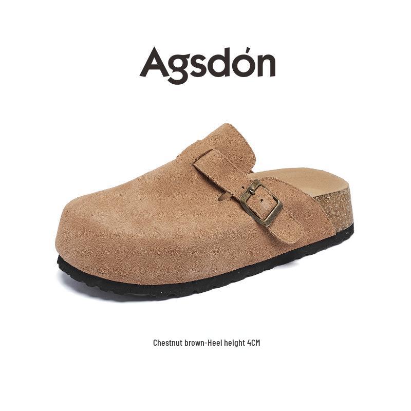 Aogushi Deng Women's Soft Sole Slip-On Mules - Autumn 2026 Closed Toe, Thick Sole, Outdoor Half Slippers