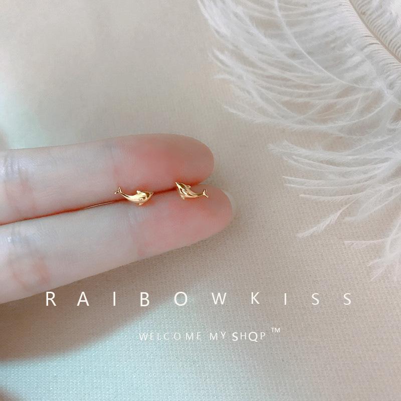 Gold Color Silver Plated Mini Butterfly Heart Stud Earrings For Women Cartilage Helix Tragus Piercing Jewelry Gift