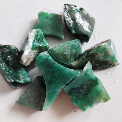 Dulong Jade Stone Precious Treasure from Natural Green Jadeite Stone Mineral Specimens Crystal Stone Home Decoration Stone