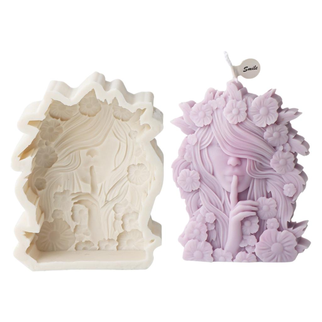 Beautiful Flower Girl Shaped Silicone Mold Unique Floral Girls Candle Crafting Mold Silicone Mold for Artistic Crafters