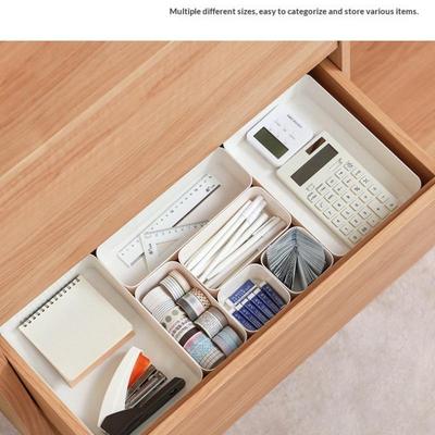 7Pcs Drawer Organizer Set, Plastic Cosmetic And Skincare Storage Boxes With Dividers For Vanity, Desktop,And Drawer Organization