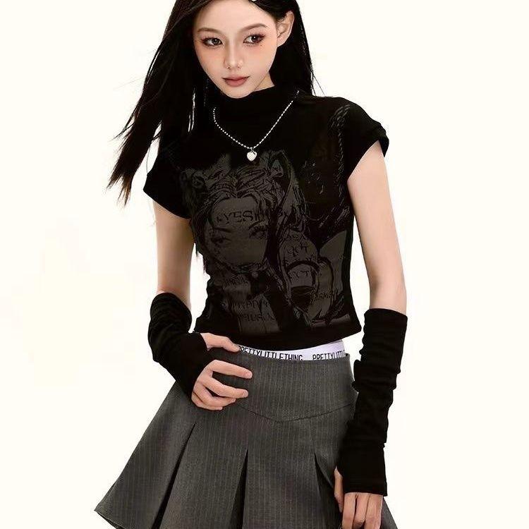 Sexy Women T-shirts Casual Girls Y2K Tops Workout Street Wear Fashion Lady Party Wear Tops Tees