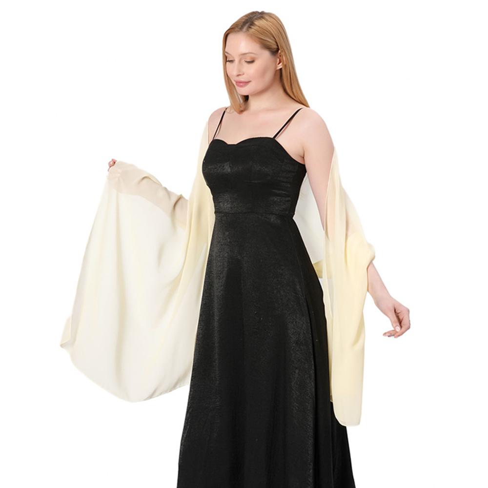 Lenço de Chiffon Macio Feminino Protetor Solar Festa Vestido de Noite Daminha de Honra Casamento Xale Elegante Leve