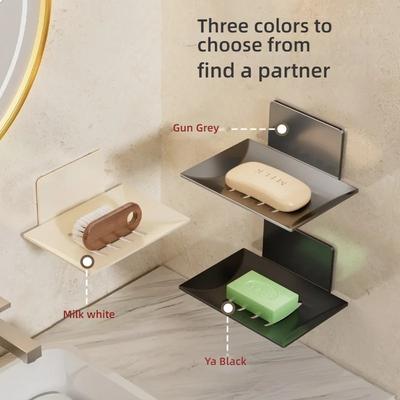 Carbon Steel Bathroom Shower Storage Soap Tray Rack Soap Tray Wall Mounted Drainage Soap Tray Box