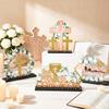 4 Pcs Mi Primera ComunióN Table Centerpieces Decoraciones Spanish Wooden First Holy Communion White Rose Gold Religious Cross Ba