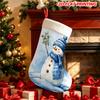 Christmas Decoration Fireplace Hanging Stocking 1pc 2D Flat Holiday Party Christmas Stocking with Winter Snowman Illustr