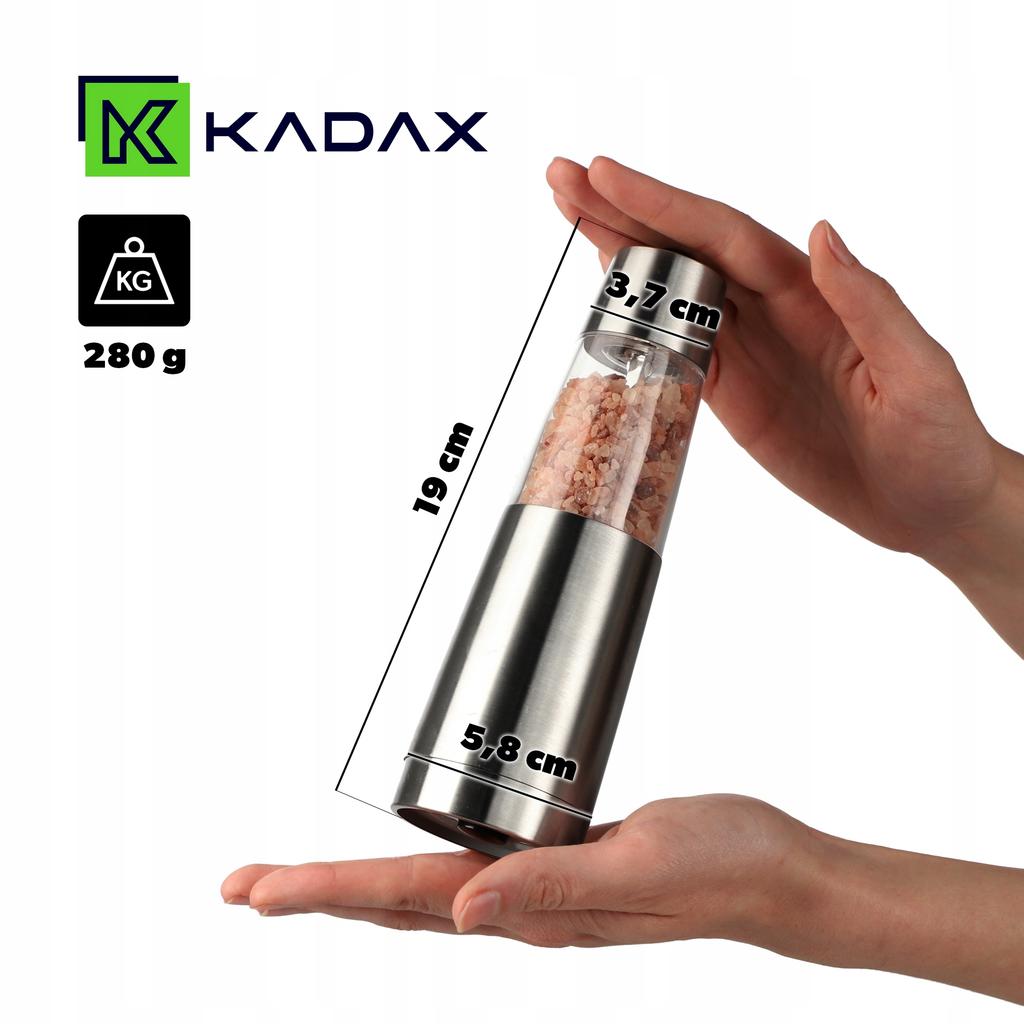 KADAX Pepper Salt Spice Herb Mill Grinding Adjustment Electric Steel
