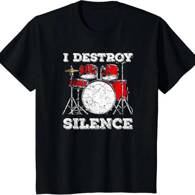 T-Shirt für Schlagzeugliebhaber mit Trommlerjunge und Trommlermädchen