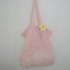 Mesh Floral Shoulder Bag_Baby Pink