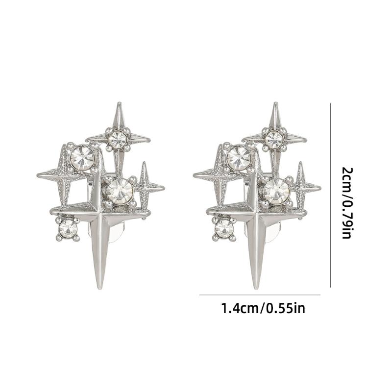 Star Earphone Clips Full Zircons Studded Crystal Designs Accessories Easy Installation for Decorations