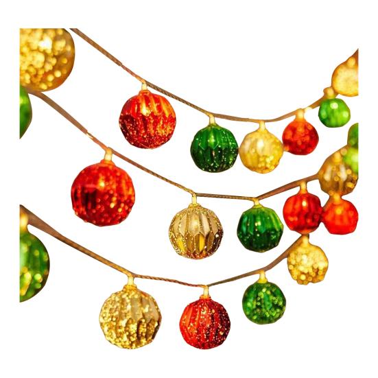 Christmas Fairy String Lights 10/20/40/80 LED Xmas Warm White Light with Santa Claus Tree Snowman Candy Cane Stockings for Indoor Home Party Decor