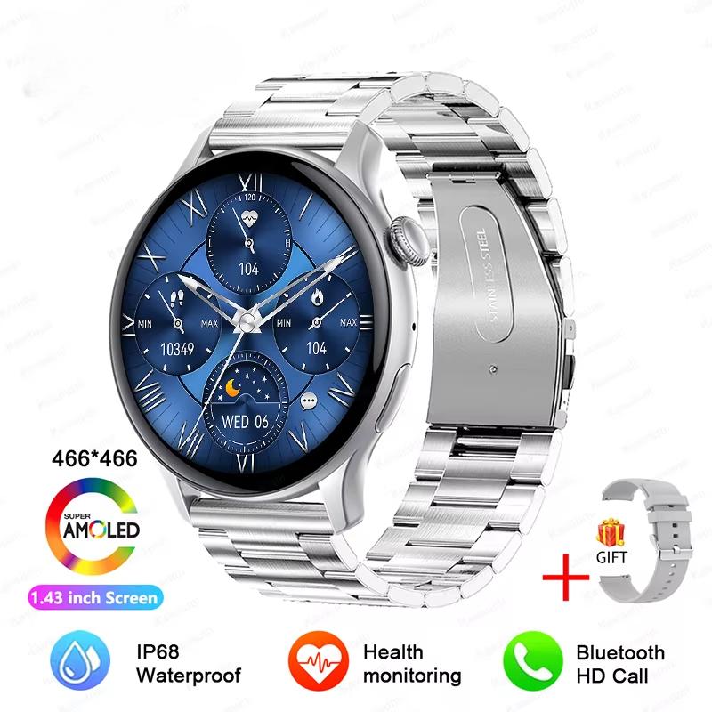 2025 Neue NFC Smartwatch Damen 466*466 Bildschirm GPS Track Sportuhren Damen Gesundheitsüberwachung Sprache Bluetooth Anruf Smartwatch Damen
