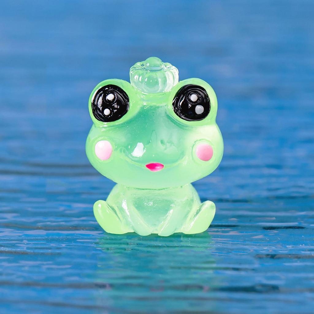 Set of 6 Charming Animal Sculptures Luminous Frog Mini Figurine Ornament for Kids and Cartoon Lovers Home Decorations