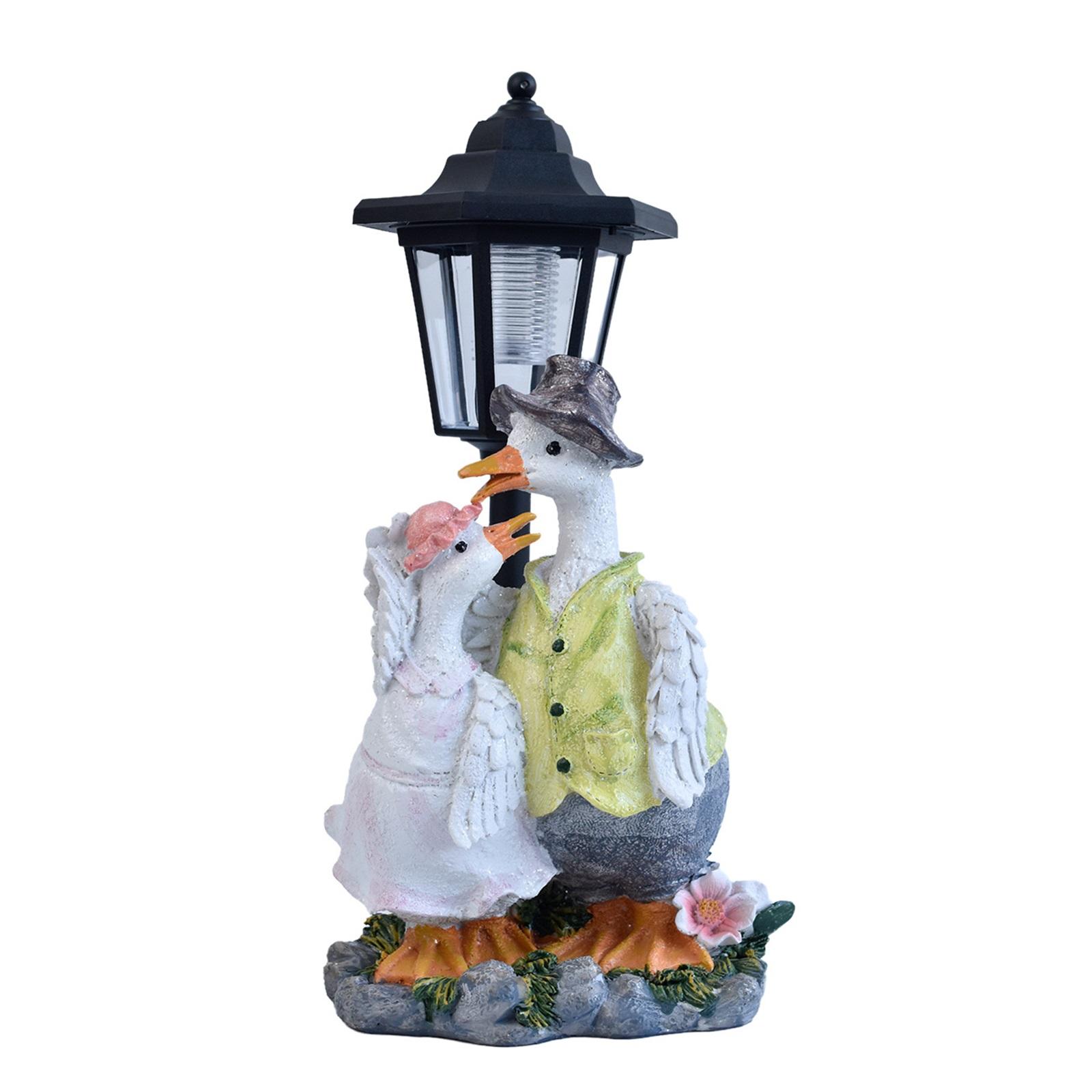

Resin Couple Sculpture Crafts Ornaments Courtyard Garden Night Light Villa Corridor Decoration One Size