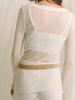 MEENDERI Pinched See-Through Top - Ivory