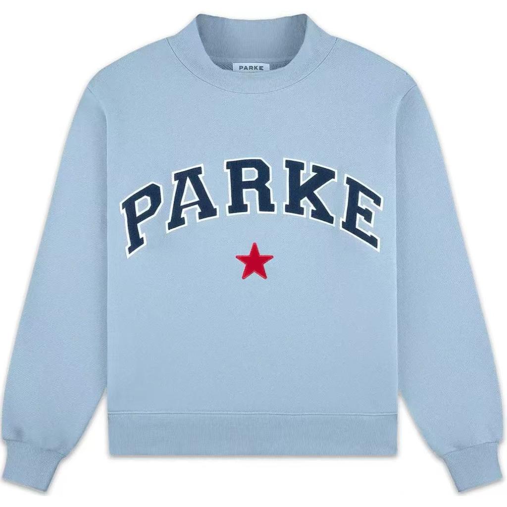 BeatStreet Felpe Blu da Donna Manica Lunga Collo Alto Ricamo Stella Rossa Lettere Pullover Vintage Nuovi Top da Donna