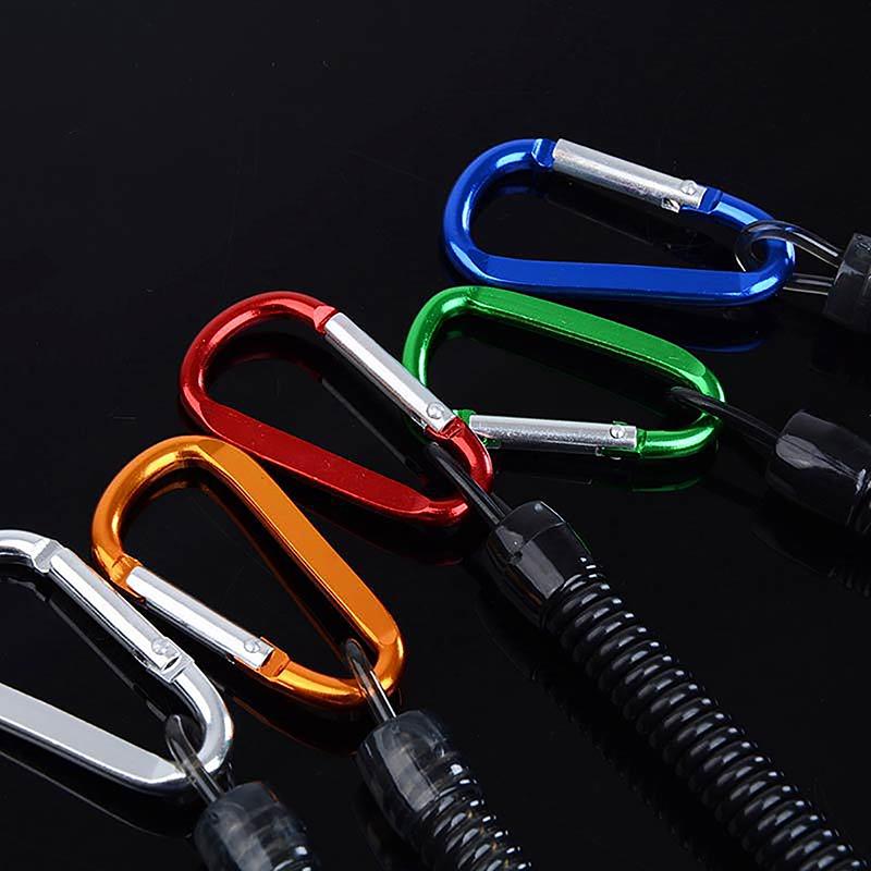 1 Pcs Fishing Tools Anti-Lost Lanyard Telescopic Elastic Retention Rope Safety Spring Lanyard Rope Key Ring Chain Accessories