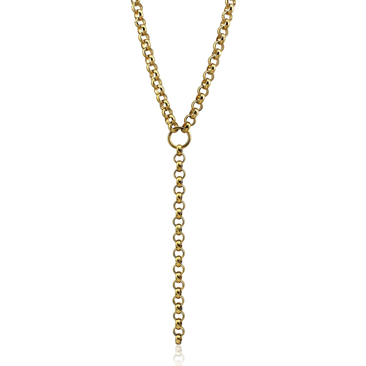 

Minimalist Women Accessories Simple Long Necklace Ladies Stainless Steel O Shaped Long Chain Sweater Necklace Jewelry золотой