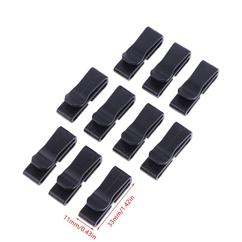 10Pcs/Pack Quick Slip Keeper Buckle End Clip Slider Black For Camping Hiking Backpack Adjusting Strap Webbing 20-51Mm