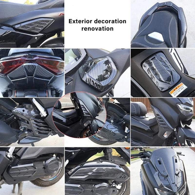 High Visibility ABS Motorcycle Front Turn Indicator Cover Carbon Fiber Texture Strong Designs Easy To Use for NMAX155
