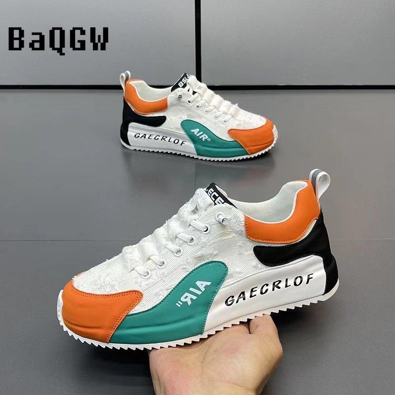 Fashion Chunky Sneaker Men Ripped Design Hollow Out Summer Breathable Board Shoes Fashion Casual Increased Internal Platform Shoes