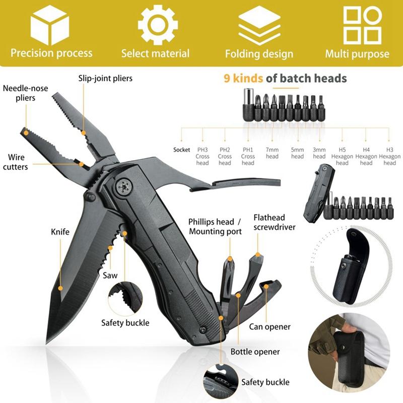Outdoor Camping Multifunctional Tool 20-in-1 Pliers Screwdriver