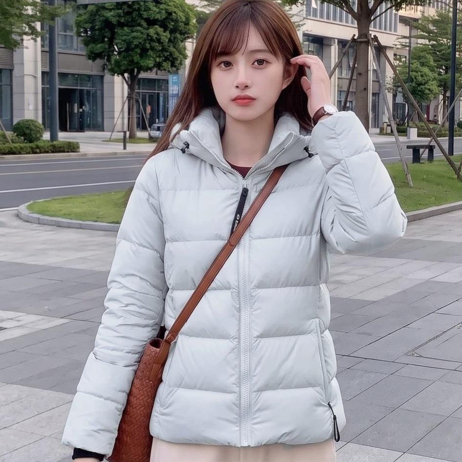 Winter new down cotton clothes women's short hooded slim and thin versatile commuter warm bread jacket