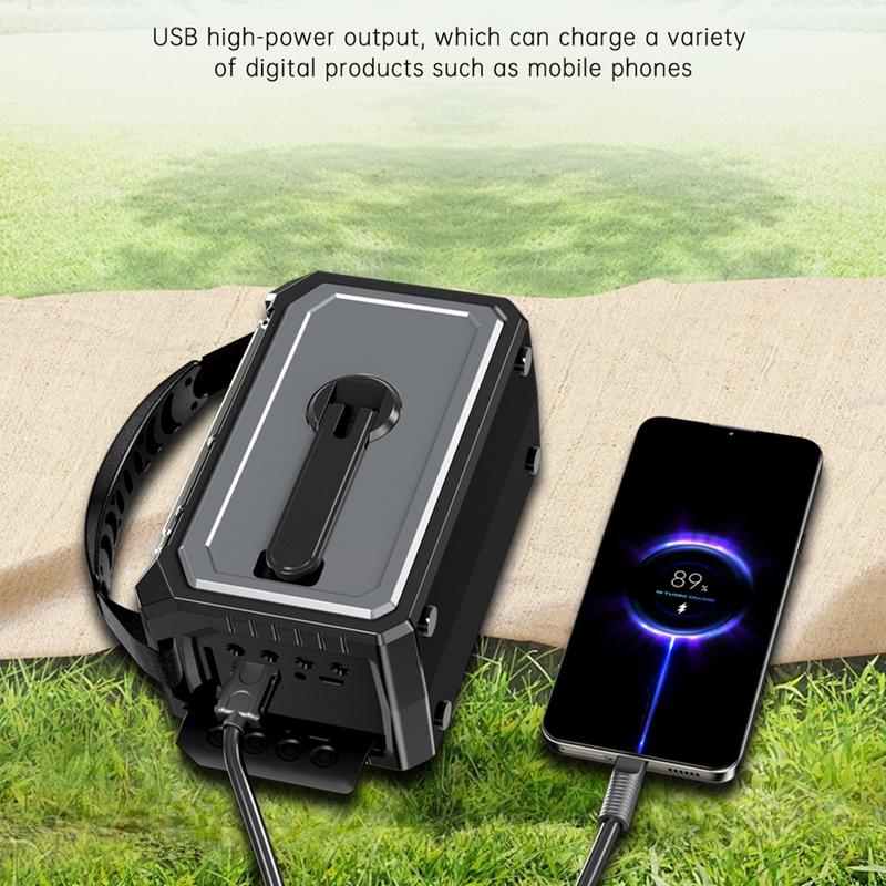 Utendørs Overlevelse Værradio AM/FM/WB NOAA Solcelle Håndsveiv Oppladbar Powerbank Bluetooth-kompatibel Høyttaler SOS-alarm