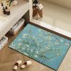 Van Gogh Art Door Mat Bath Microfiber Decorative Versatile Flannel Floor Mat Quick Dry Absorbent Non-slip Sole