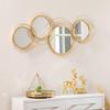 Metal Wall Art 56cm Modern Decorative Mirror Decor for Living Room Bedroom Dining Room, Gold