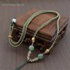 Four-Strand Braided Necklace Lanyard with Jadeite, White Agate, and Dongling Jade Pendant