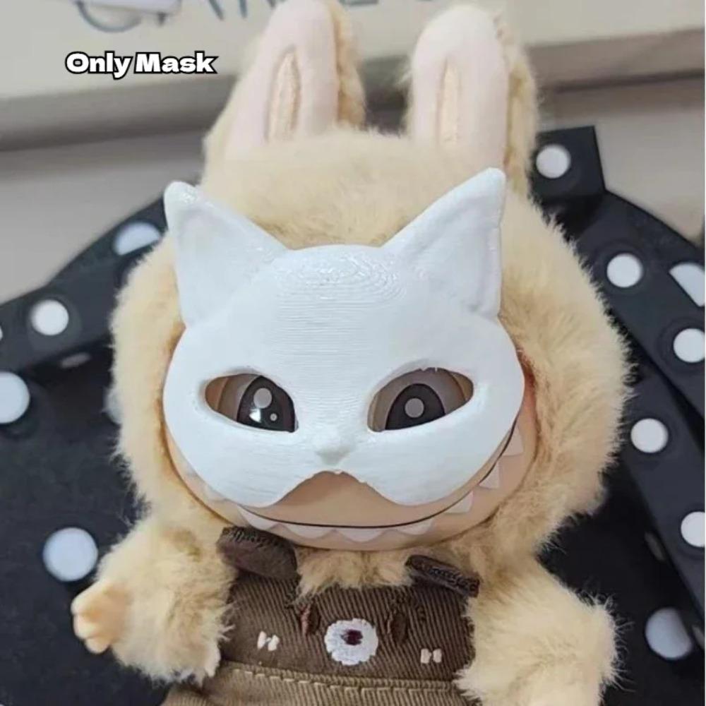 24 New Mask For Labubu Halloween Doll Accessories Trick Or Treat Jason Black White Ghost Clown Ghost Gas Mask Pink Cat Funny Toy