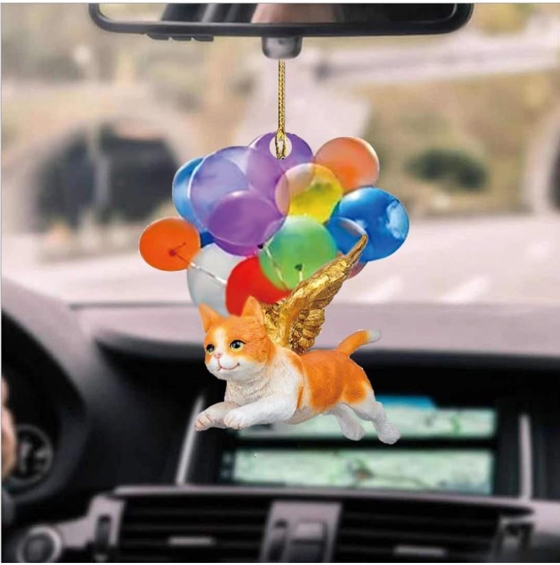 Cute Cartoon Dog Car Hanging Decor Colorful Acrylic Balloon Accessories For Car