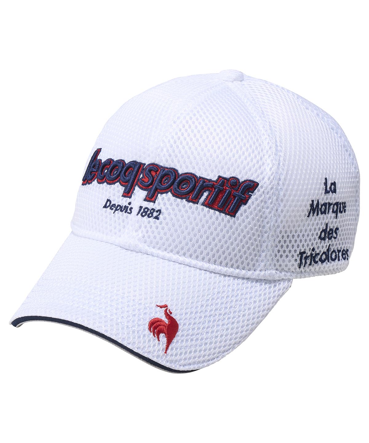 

Coq Sportif Cap Double Russell Ventilation Logo Design Cooling Cool Golf LG5SCP15M WH00 [Le Golf] Men s (White)