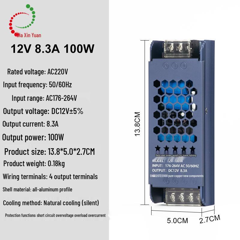 Schwarzes King Kong LED Netzteil Transformator 220V auf 12V/24V/48V, 60W-400W