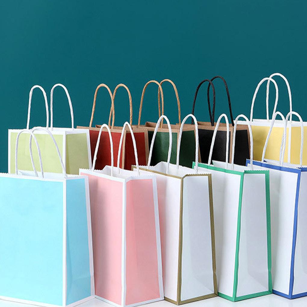 Kraft Geschenktüten Großpackung mit Griffen Gastgeschenke und kleine Geschenke Papiertüten mit Griffen