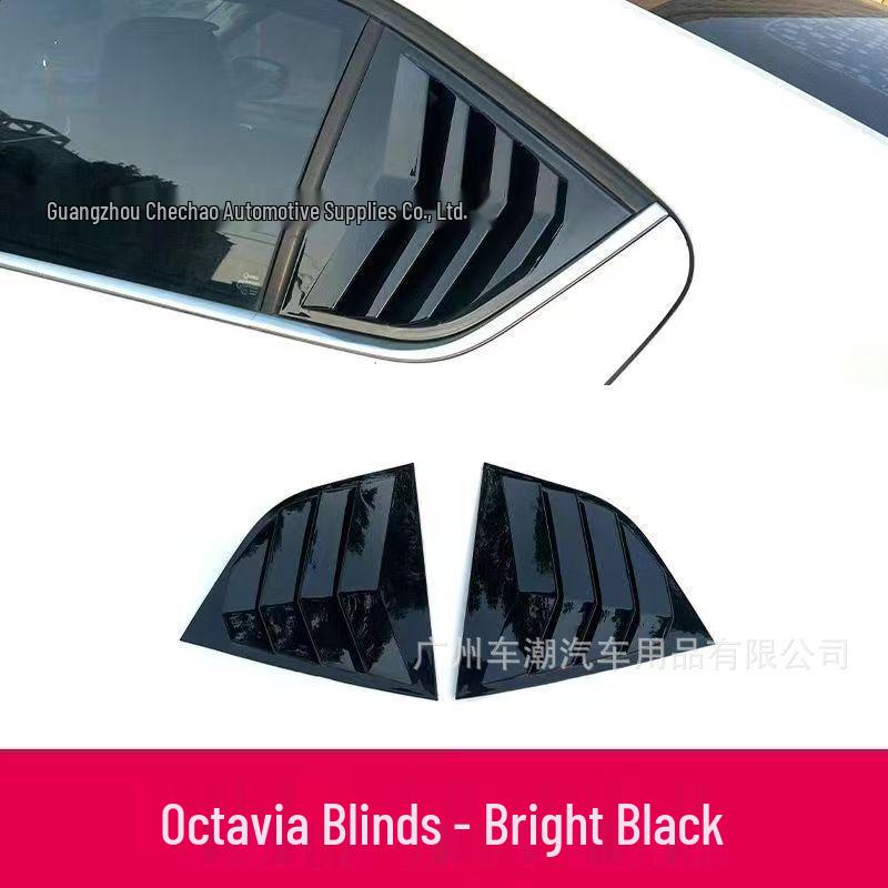 Mustang-Style Rear Window Louvers for 08-24 Octavia - Decorative Air Vent Corner Accessory