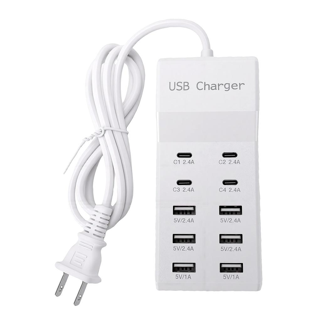 10 Port USB Power Strip 50W Smart Space Saving USB Charging Station for Home Travel Use